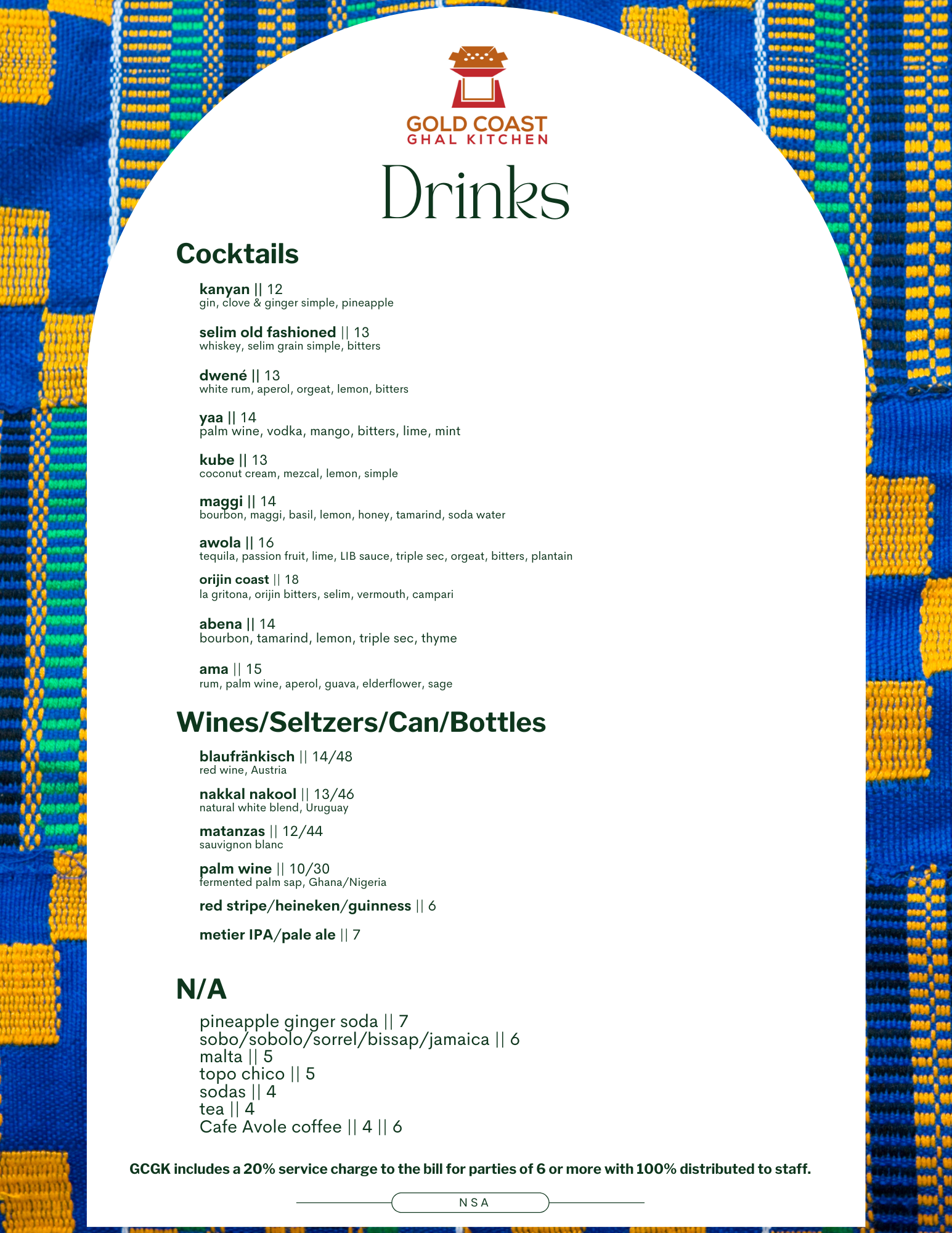 Menu | Gold Coast Ghal Kitchen